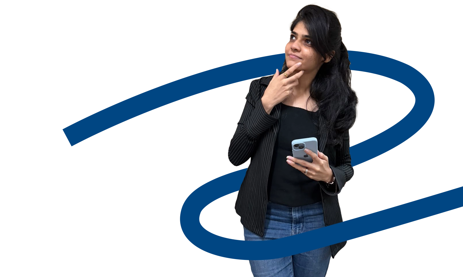 SEO strategist holding a phone